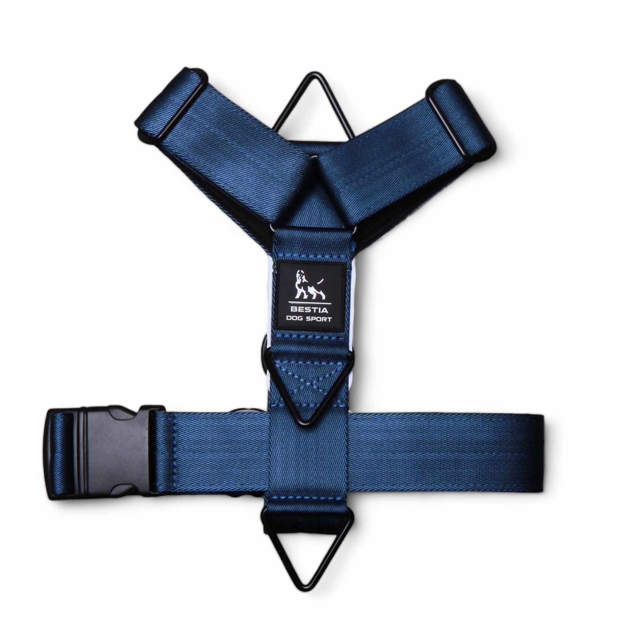 BESTIA GripPro nylon dog harness with triple D-ring attachment points
