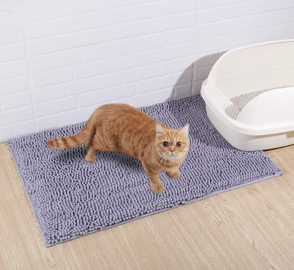 VIVAGLORY Extra Large Cat Litter Mat – 3D Microfiber Litter Trapping Rug with Waterproof Anti-Slip Backing MJ's Pet Closet