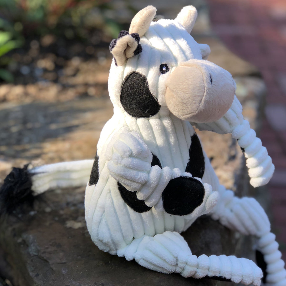 Dottie Cow Knottie® Plush Dog Toy – 5-Squeaker Tug & Chew Toy HuggleHounds