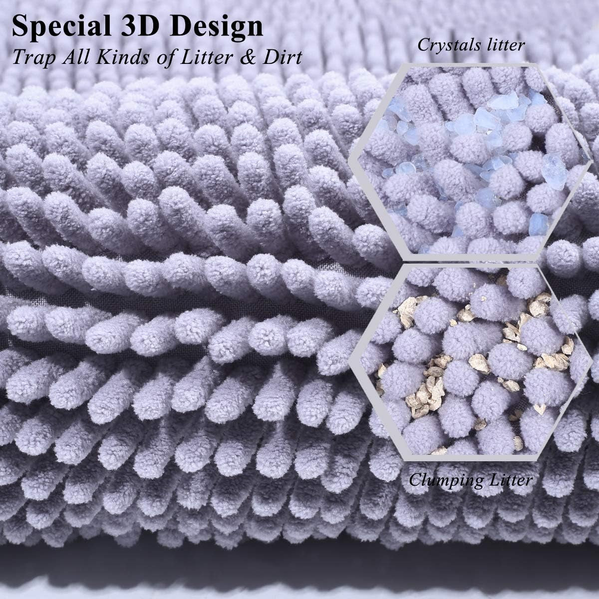 Special 3D design litter product with crumpled texture and text highlighting features.