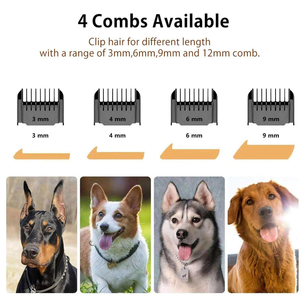 Cordless Rechargeable Dog Clippers – Low Noise Pet Grooming Kit with Hair Trimmer, Comb & Scissors for Dogs & Cats MJ's Pet Closet