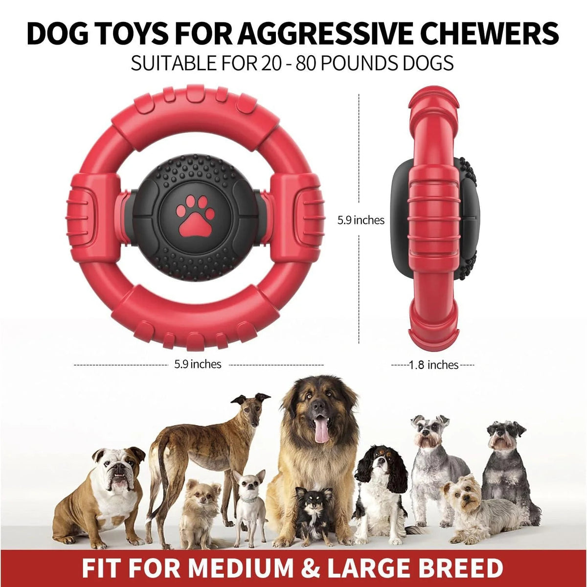 Extreme Tough Dog Chew Toy for Aggressive Chewers – Squeaky, Teeth-Cleaning & Nearly Indestructible MJ's Pet Closet