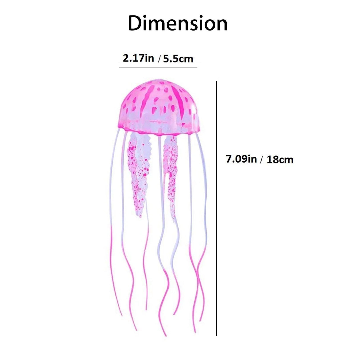TSV Glowing Jellyfish Aquarium Decorations – Pack of 4 Fluorescent Silicone Fish Tank Ornaments | Multi-Color MJ's Pet Closet