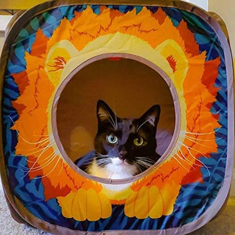 Kitty City Pop-Up Collapsible Cat Cube – Fun Play & Lounge Hideout with 3 Openings MJ's Pet Closet
