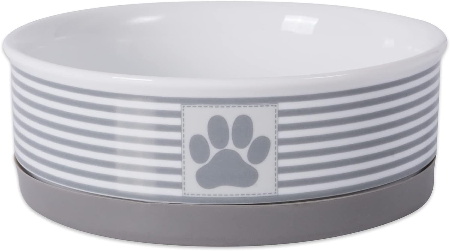 Paw & Patch Ceramic Pet Collection, Medium Set, 6X2", Gray, 2 Piece MJ's Pet Closet