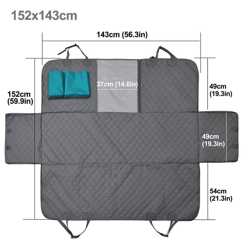 Dog Car Seat Hammock Cover | 100% Waterproof, Non-Slip Backseat Protector with Mesh Window EVSTITAN