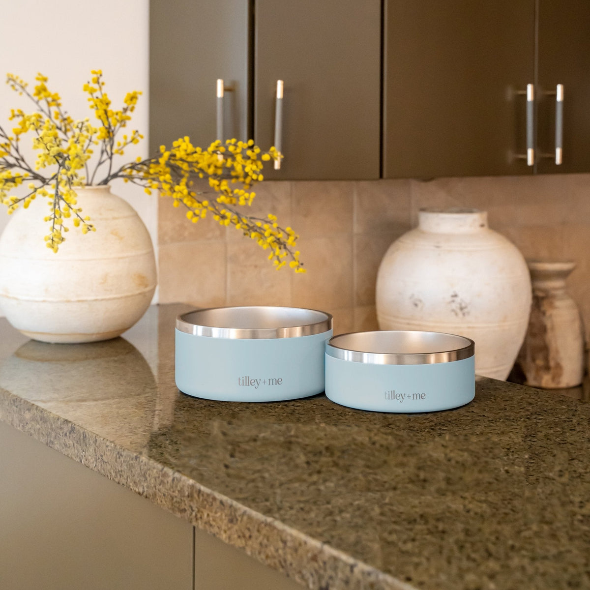 Tilley + Me Stainless Steel Pet Bowl | Non-Slip, Dishwasher Safe | 32oz & 64oz Tilley + Me