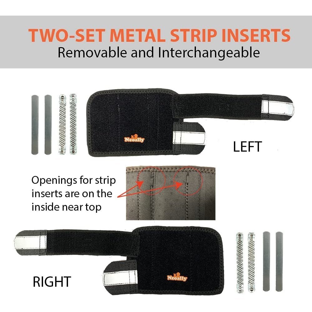 NeoAlly 3-in-1 Front Leg Dog Splint Brace – Rigid & Spring Inserts (Pair) Neoallypets
