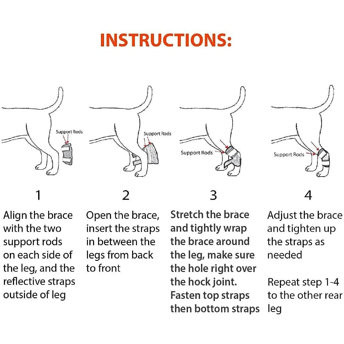 NeoAlly 3-in-1 Short Rear Leg Hock Brace for Smaller Dogs (Pair) Neoallypets