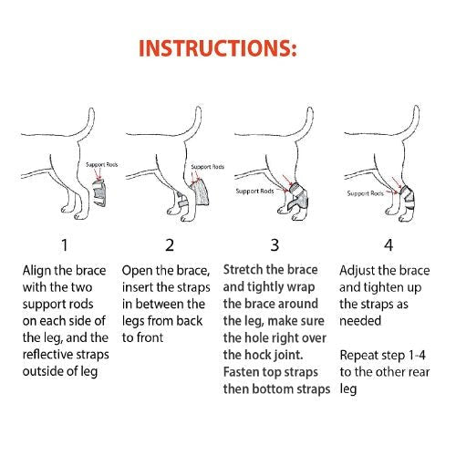 NeoAlly Rear Leg Hock Brace with Metal Spring Strips – Small Dogs, Short Version (Pair) Neoallypets