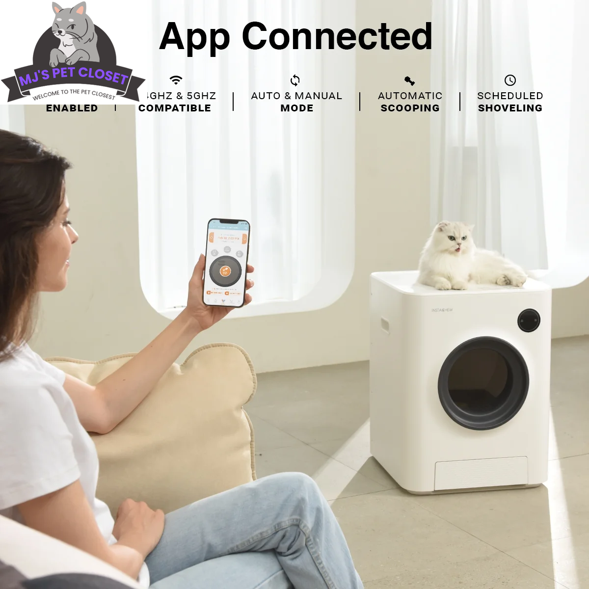 Purrclean Self-Cleaning Cat Litter Box – App Controlled, WiFi Enabled MJ's Pet Closet
