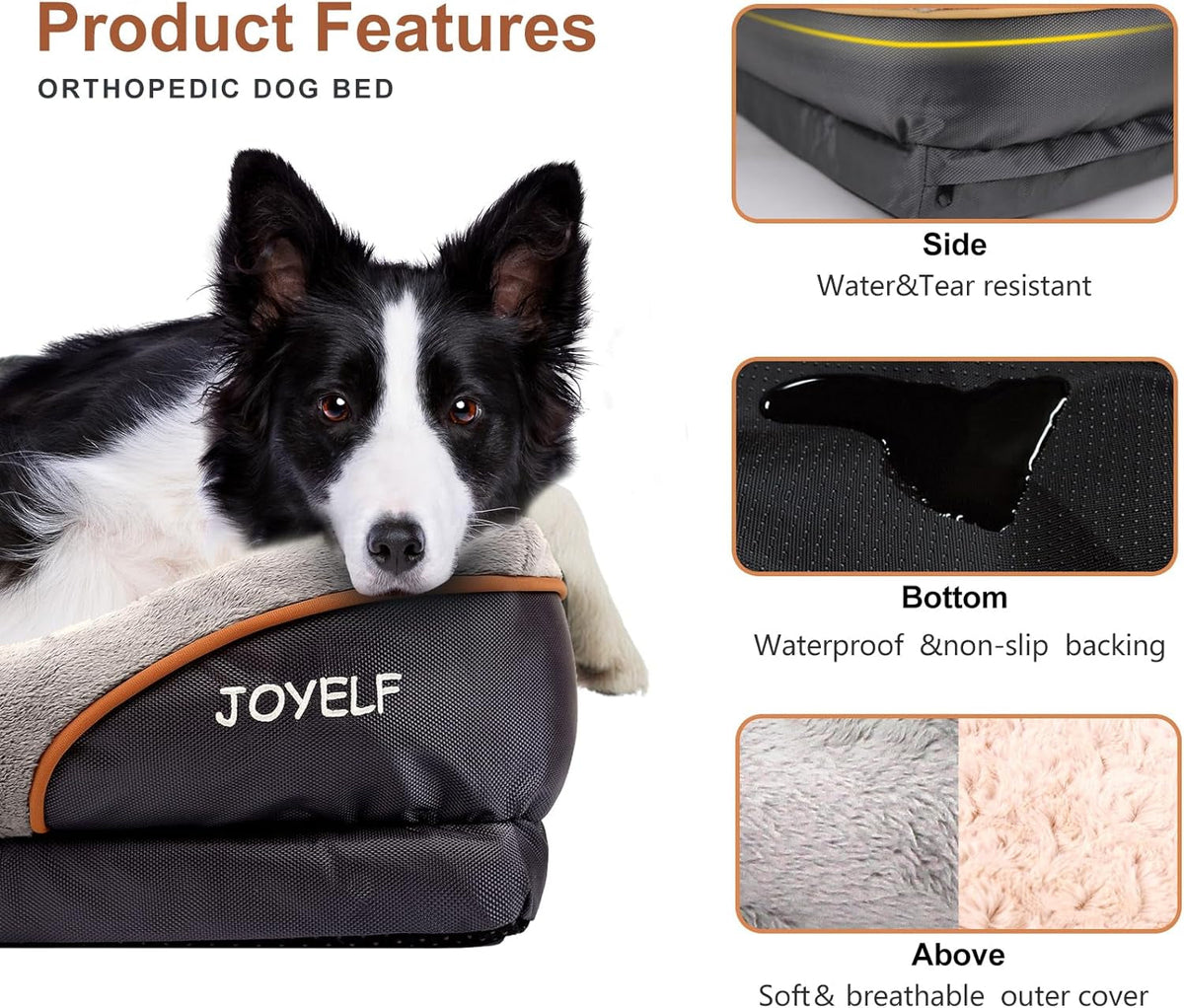 Large Memory Foam Dog Bed – Nonslip, Machine Washable Cover MJ's Pet Closet