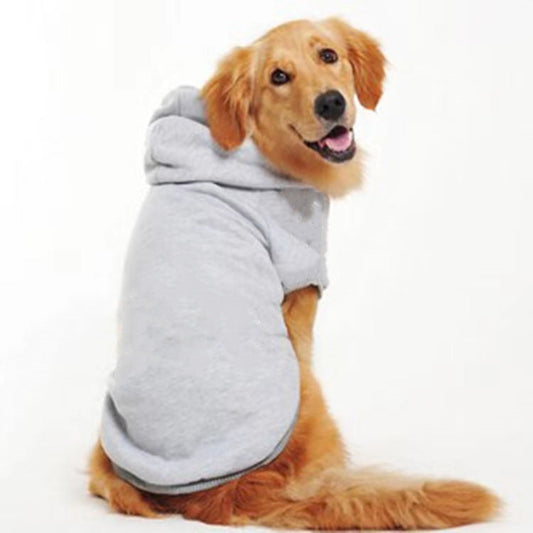 Solid color dog sweater in blue, black, red, gray, and pink