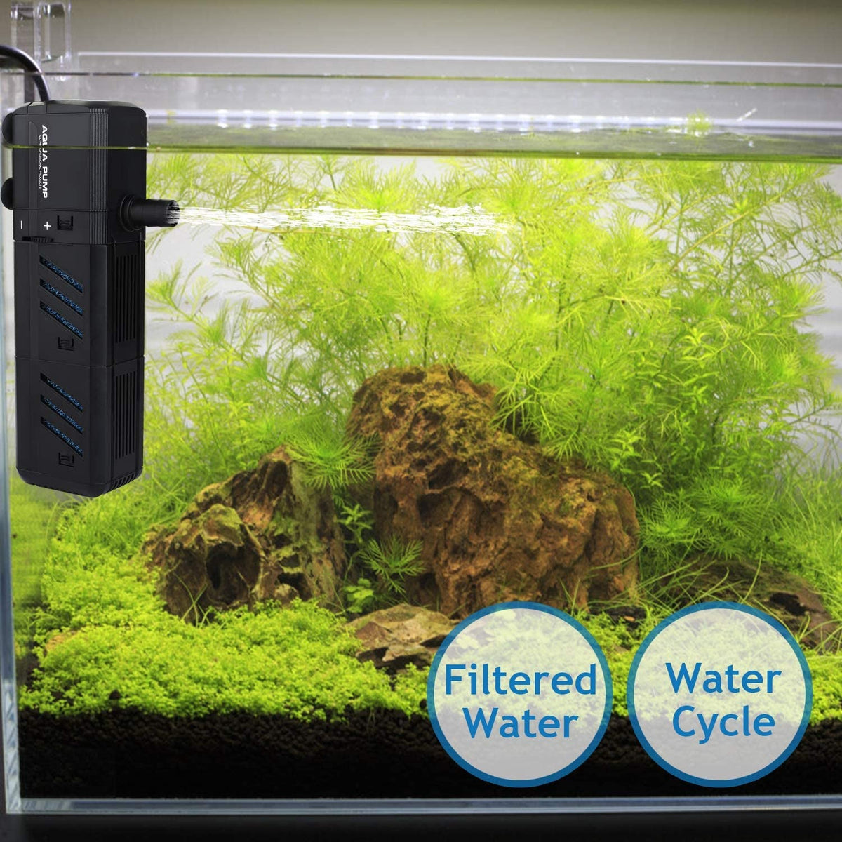 Submersible Aquarium Internal Filter – 8W 200GPH Adjustable Flow for 10–50 Gallon Fish Tanks | Multi-Stage Filtration | Ultra-Quiet MJ's Pet Closet