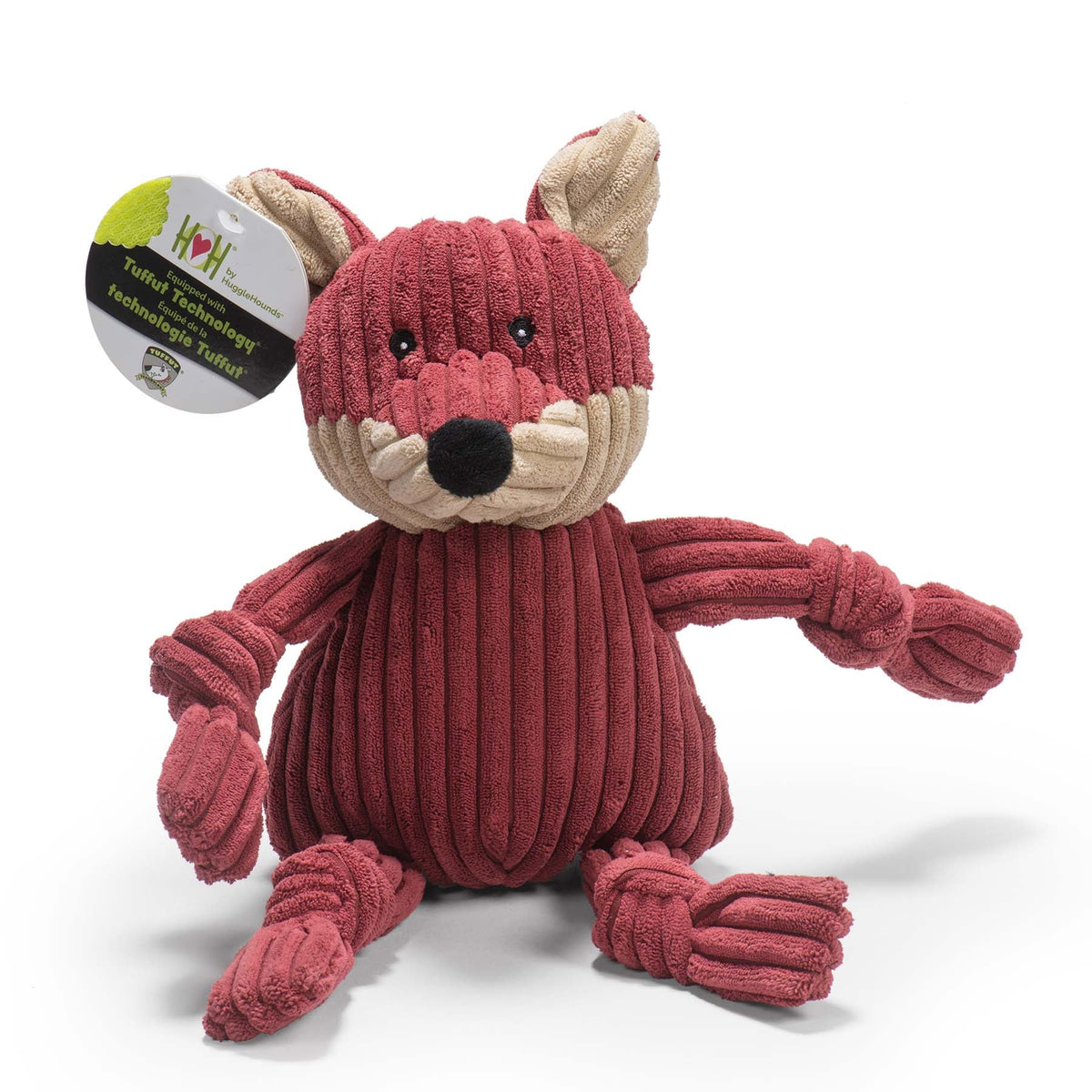 Sly Fox Knottie® Plush Dog Toy – 5-Squeaker Tug & Chew Toy HuggleHounds