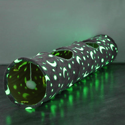 Cat Tunnel Tube with Plush Ball Toys Collapsible