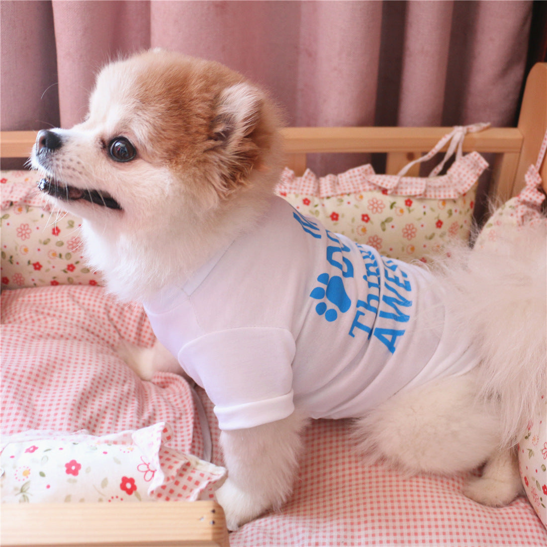 Summer Pet Vest | Lightweight Breathable Cotton Dog Shirt | Blue & White Pet Zen