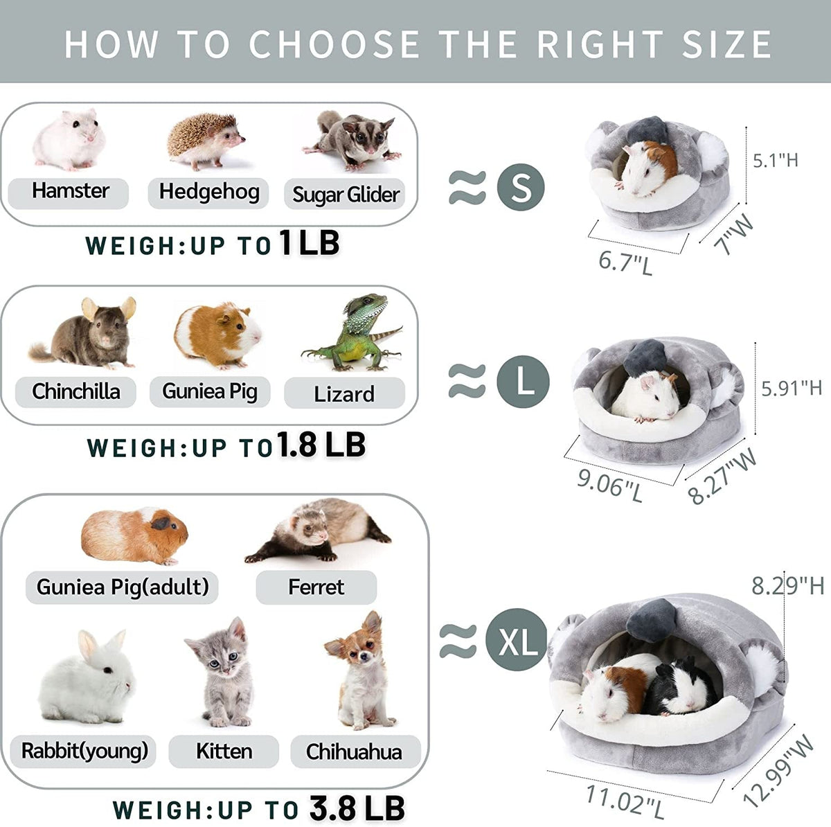 JanYoo Small Animal Hideout Bed – Soft Plush Sleeping Bag MJ's Pet Closet