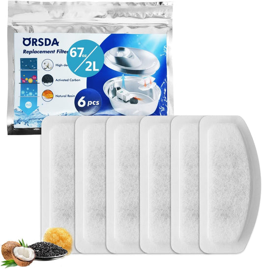Orsda replacement filter packaging with six white filters on a white background