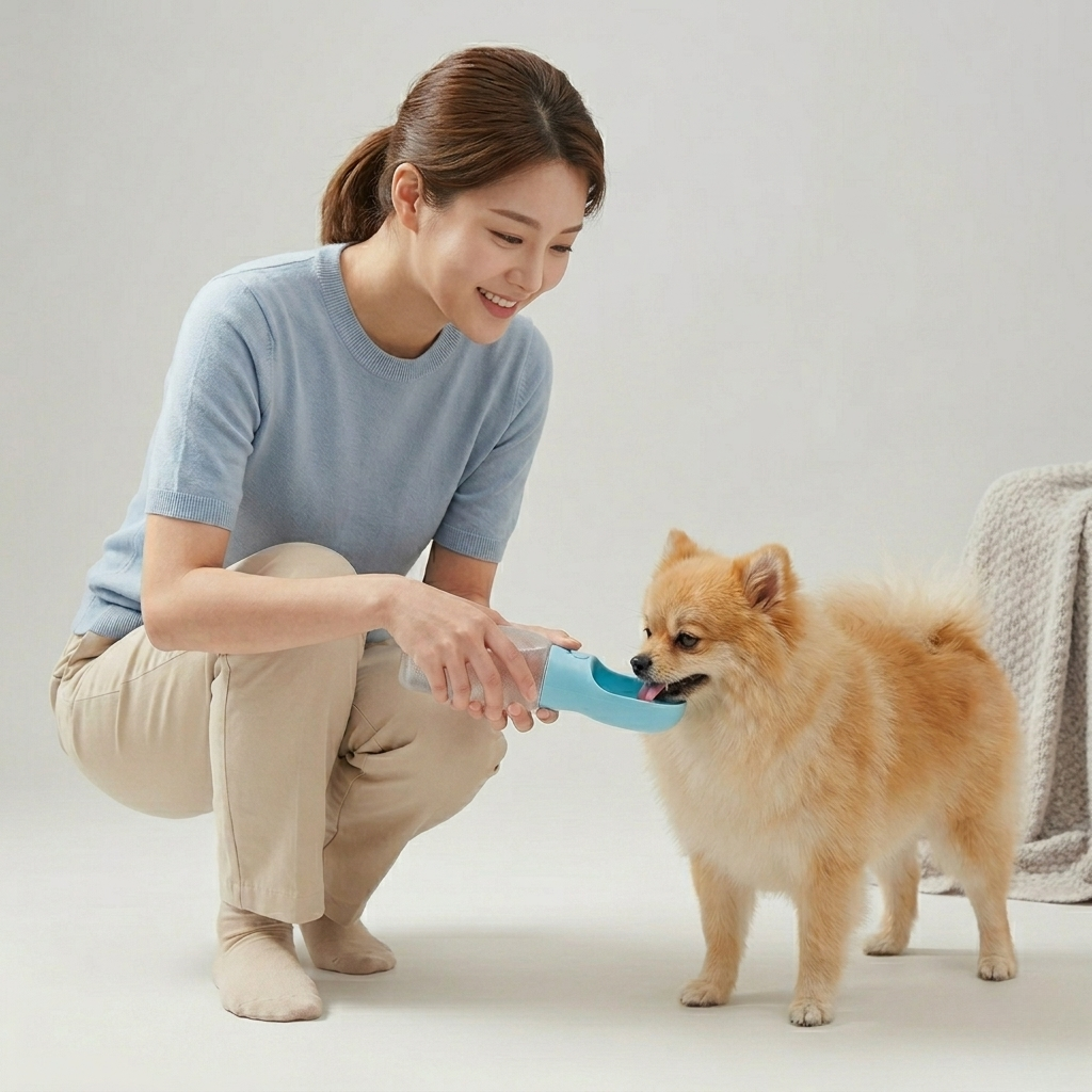 3-in-1 Pet Water Bottle | Temperature Indicator, Portable Dog Water Bottle | 300ml & 600ml Midfox