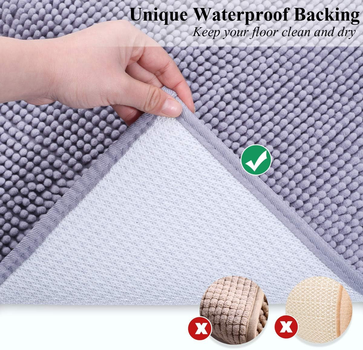 VIVAGLORY Extra Large Cat Litter Mat – 3D Microfiber Litter Trapping Rug with Waterproof Anti-Slip Backing MJ's Pet Closet