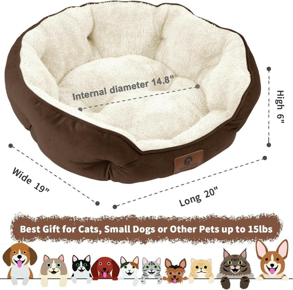 Plush Sherpa Pet Bed – Soft & Cozy Sleep Spot for Puppies, Kittens & Small Pets (20-Inch) MJ's Pet Closet