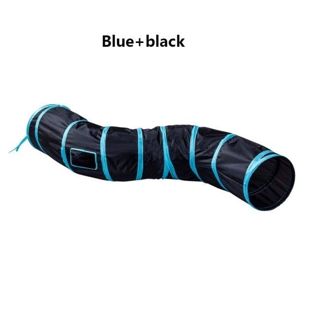 Collapsible Cat Tunnel Toy | Foldable S-Tube with Crinkle Sides & Peepholes | 2–5 Holes Stevvex