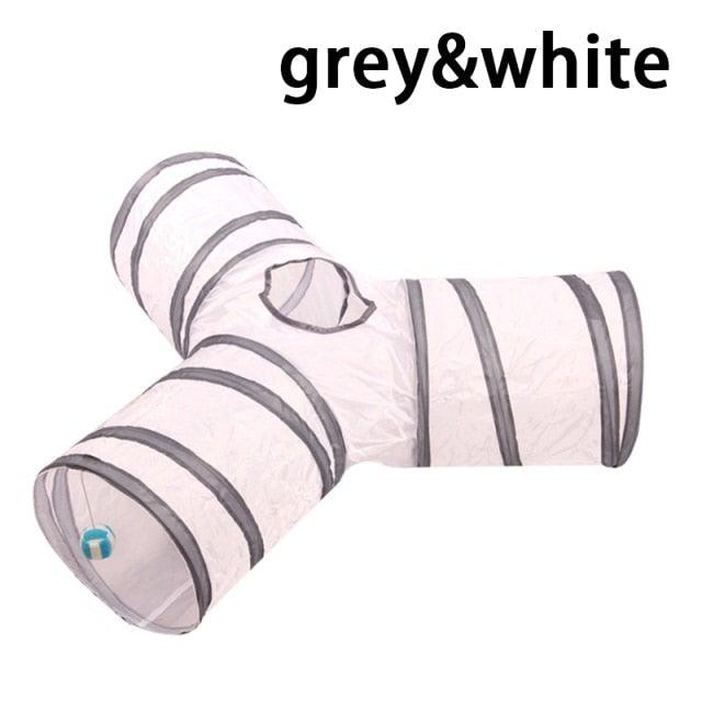 Collapsible Cat Tunnel Toy | Foldable S-Tube with Crinkle Sides & Peepholes | 2–5 Holes Stevvex