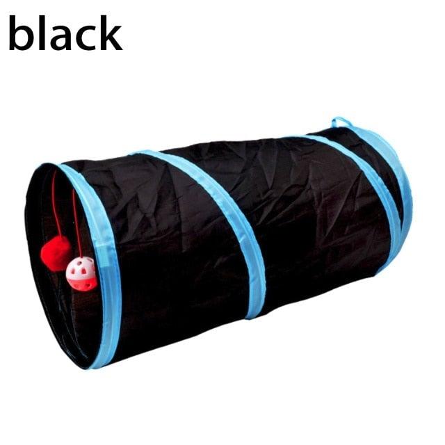 Collapsible Cat Tunnel Toy | Foldable S-Tube with Crinkle Sides & Peepholes | 2–5 Holes Stevvex