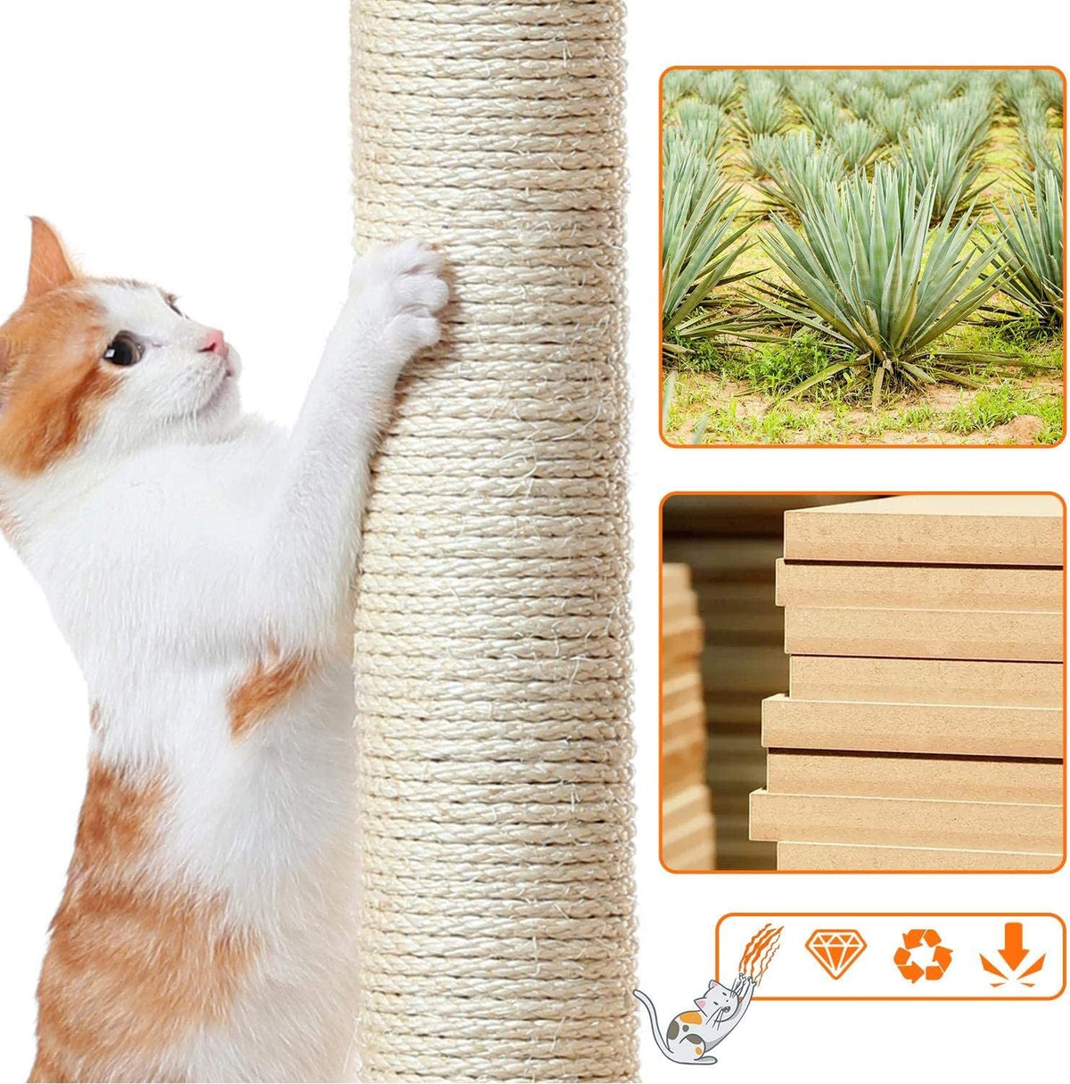 34" Multi-Level Cat Tree with Condo, Scratching Posts, Basket & Sisal Scratch Boards – Dark Gray MJ's Pet Closet
