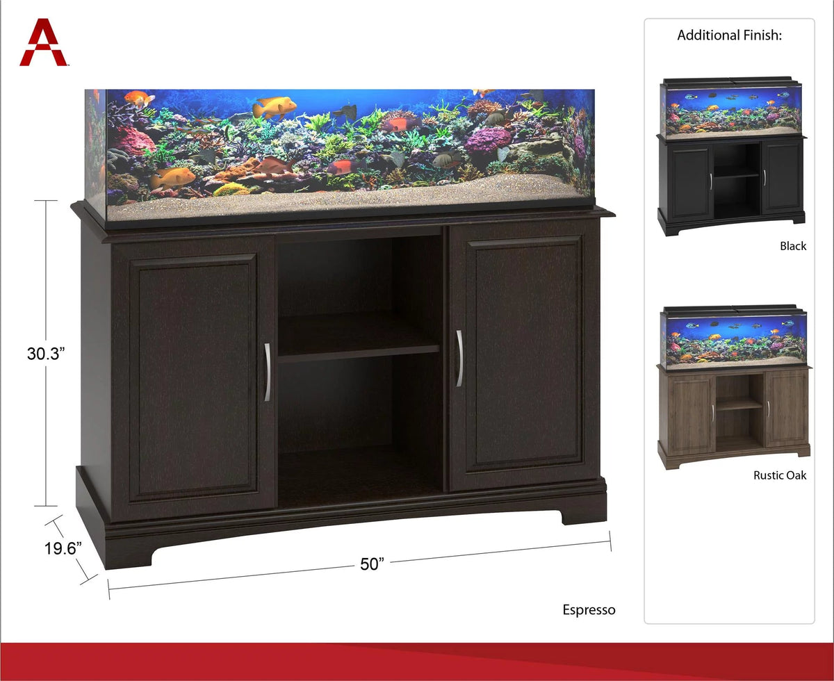 Ameriwood Home Alta Vista Aquarium Stand for 50–75 Gallon Tanks – Rustic Oak MJ's Pet Closet