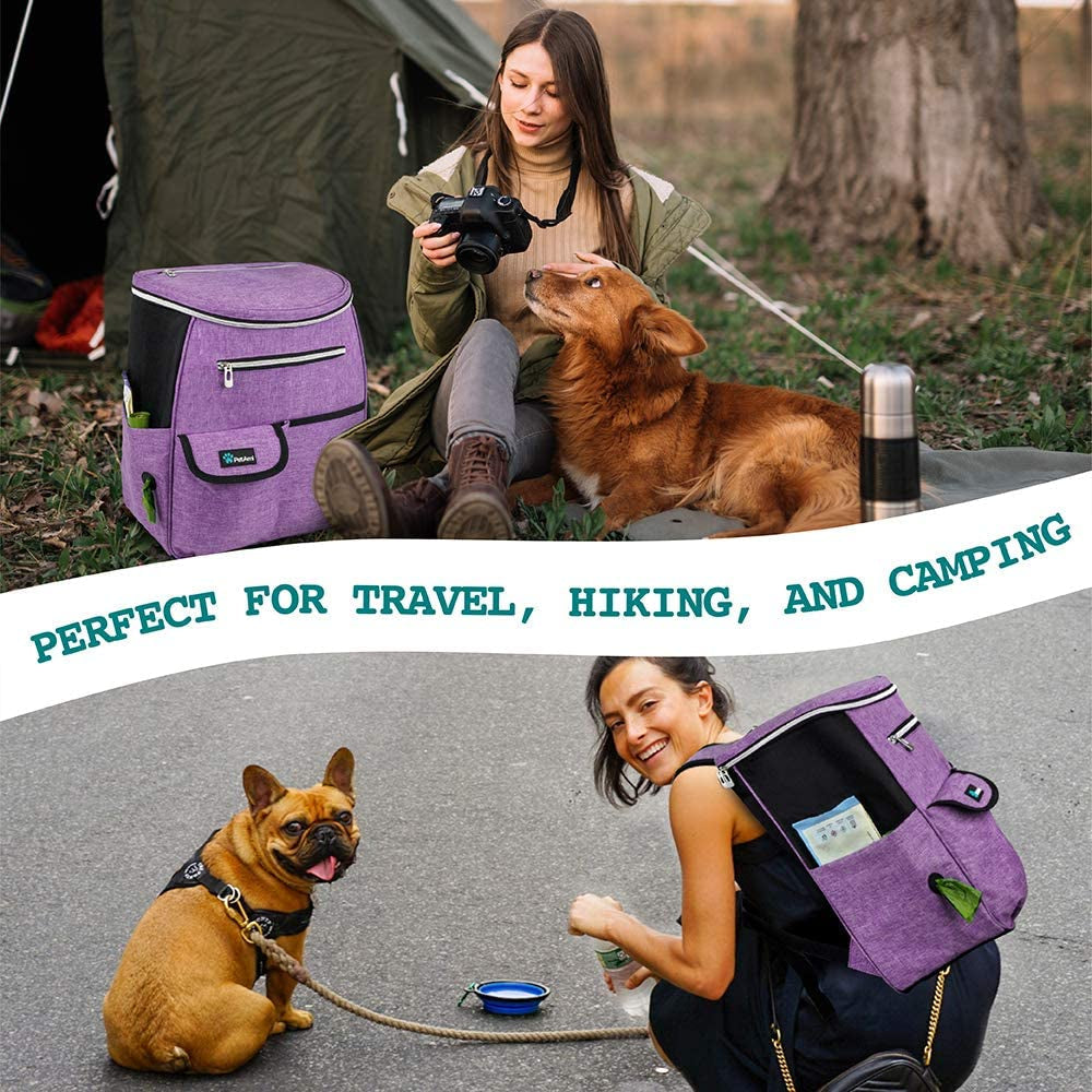 Dog Travel Backpack – Airline Approved with Bowls, Food Containers & Poop Bag Dispenser MJ's Pet Closet