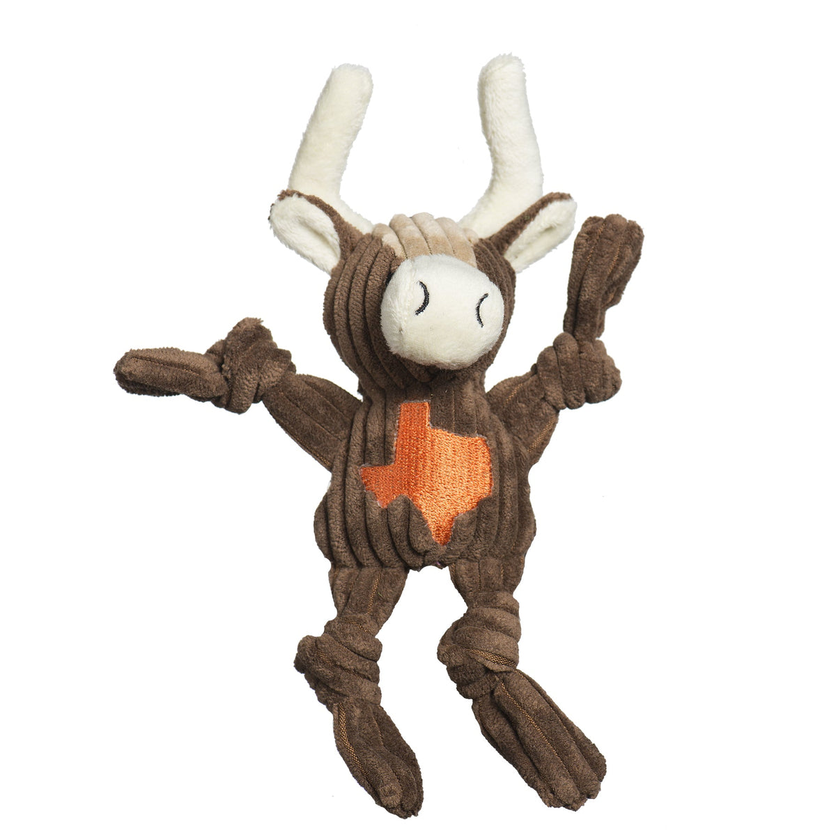 Texas Longhorn Knottie® Plush Dog Toy – 5-Squeaker Tug & Chew Toy HuggleHounds