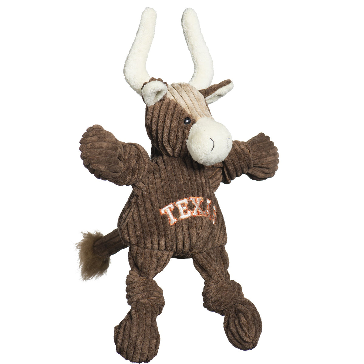 Texas Longhorn Knottie® Plush Dog Toy – 5-Squeaker Tug & Chew Toy HuggleHounds