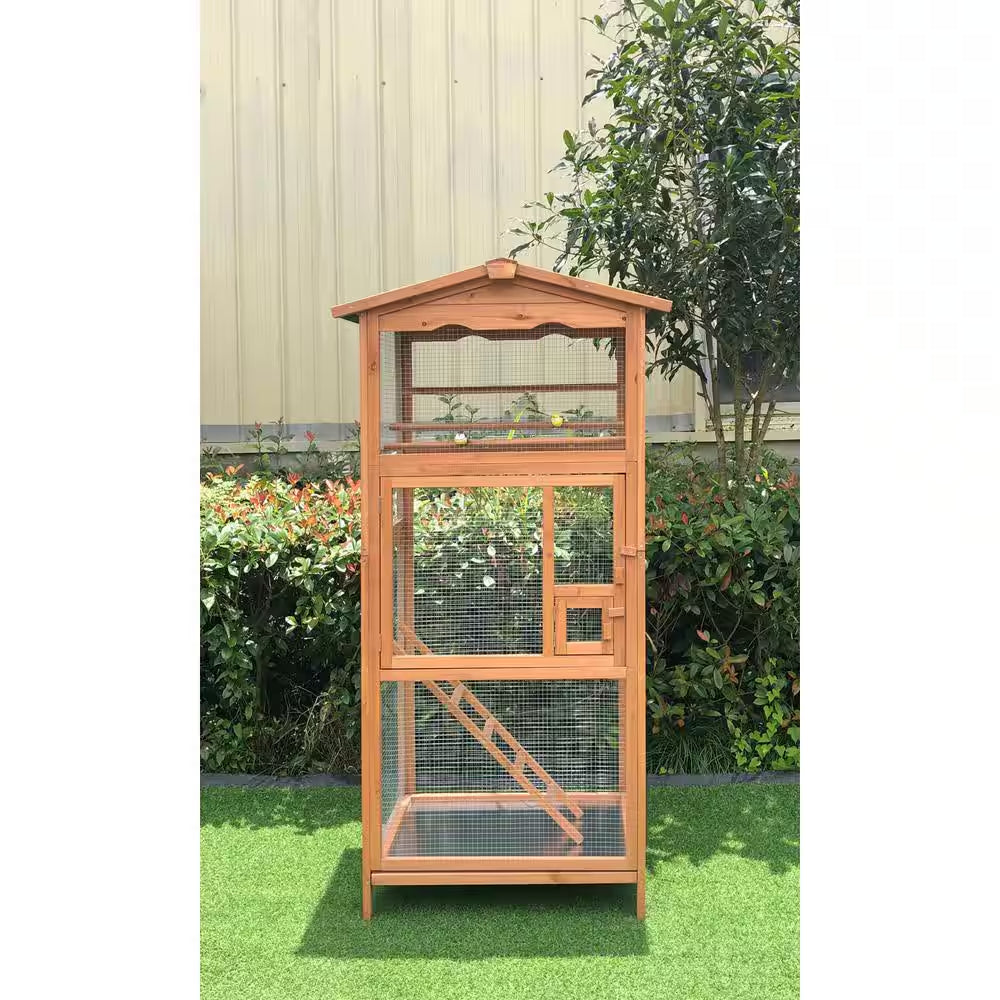 Hanover Outdoor Wooden Bird Cage – 69" Tall Aviary for Small Birds | Parakeets, Cockatiels, Finches & Parrots MJ's Pet Closet