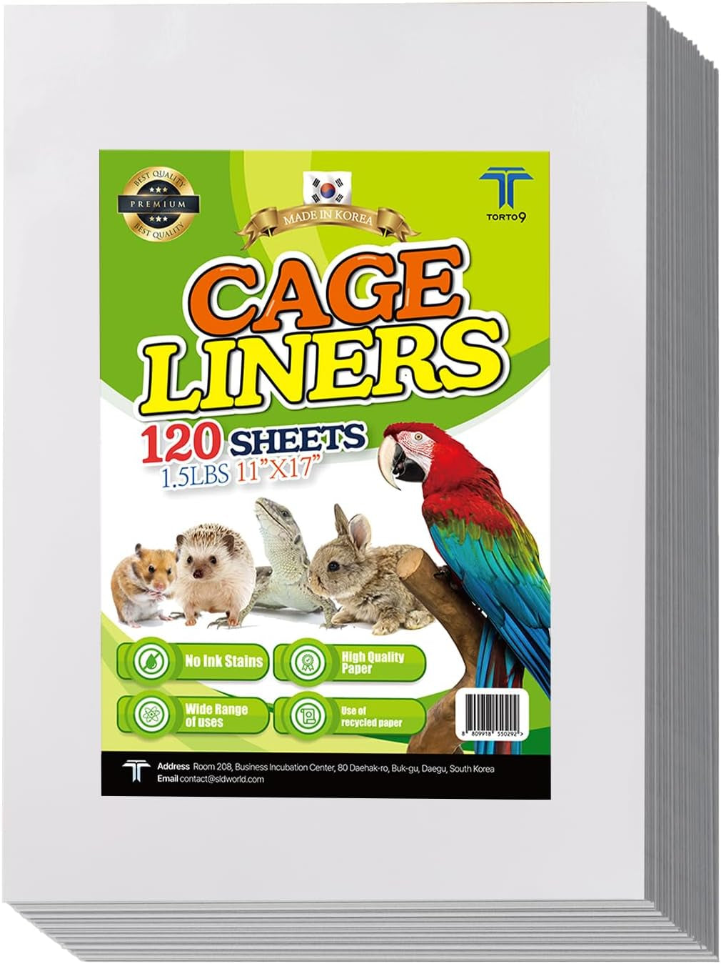 Bird Cage Liner Sheets Acid Free Non Toxic Paper Bedding 120Ct Wags & Whiskers Pet Supply