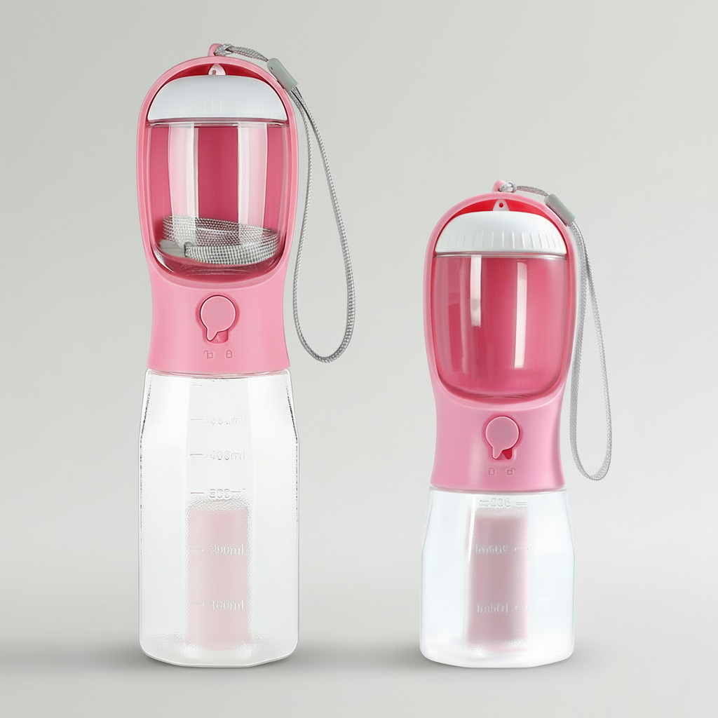 3-in-1 Pet Water Bottle | Temperature Indicator, Portable Dog Water Bottle | 300ml & 600ml Midfox