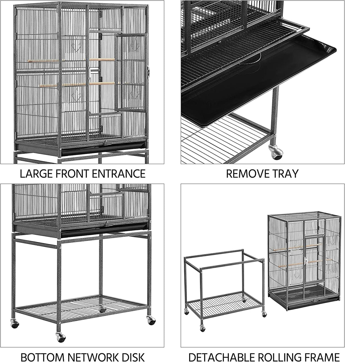 Yaheetech 54" Large Parrot Cage with Rolling Stand MJ's Pet Closet