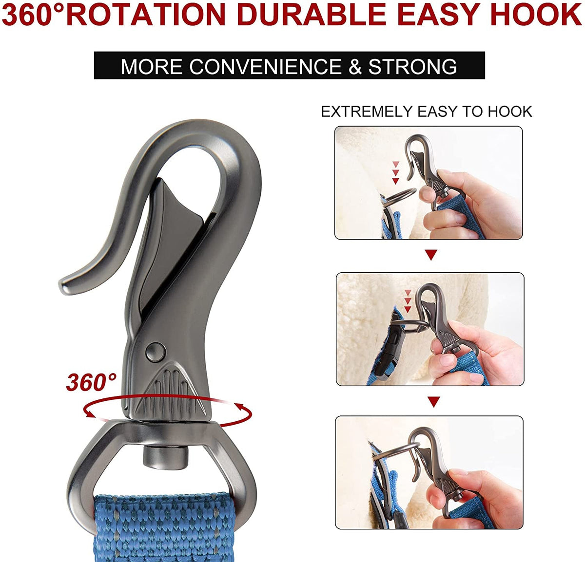 5 FT Heavy Duty Dog Leash with 2 Padded Handles & Reflective Stitching MJ's Pet Closet