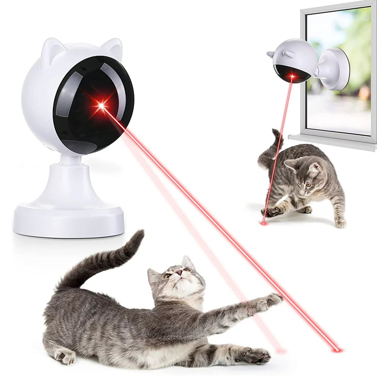 Automatic Cat Laser Toy – 360° Interactive Laser with 2 Speed Modes & USB Rechargeable MJ's Pet Closet