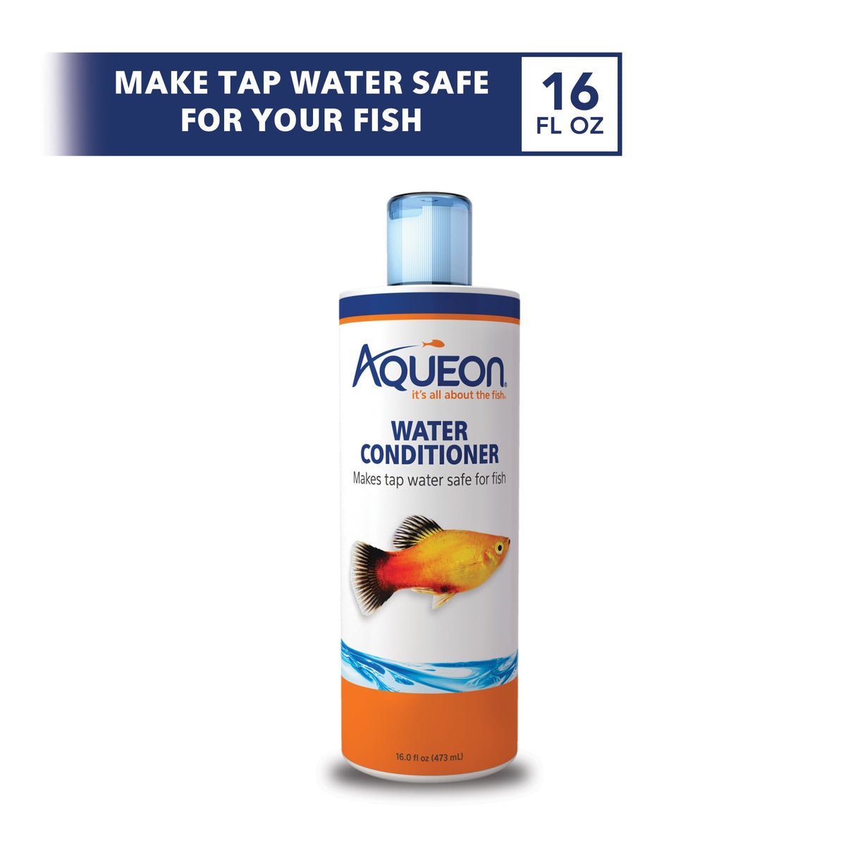 Aqueon Premium Aquarium Water Conditioner – 16 oz | Dechlorinator with Slime Coat Support | 5mL per 10 Gallons MJ's Pet Closet