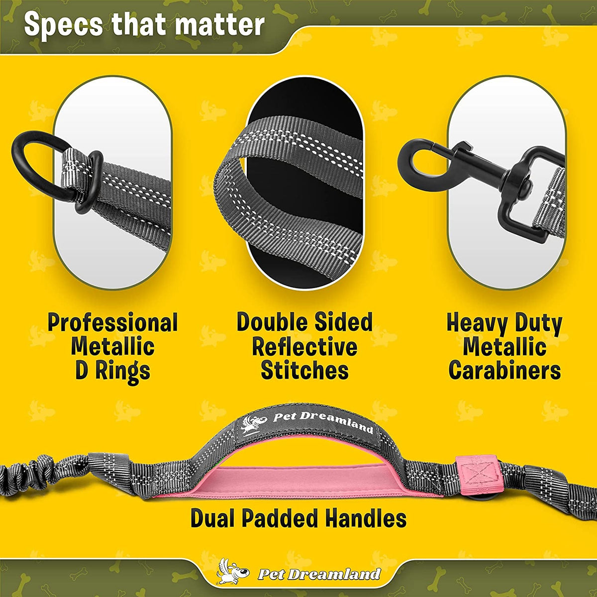 Hands-Free Dog Leash for Large Dogs – Bungee Waist Leash for Running, Hiking & Walking MJ's Pet Closet
