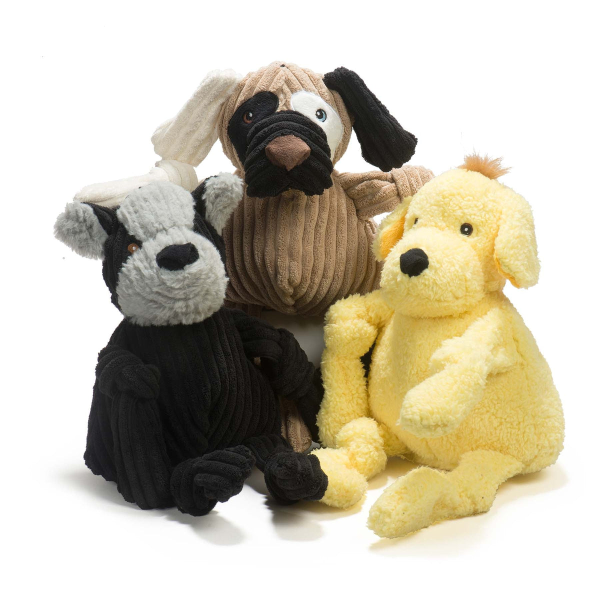 Patches HuggleMutt™ Knottie® Plush Dog Toy – Large, 5-Squeaker Tug Toy HuggleHounds