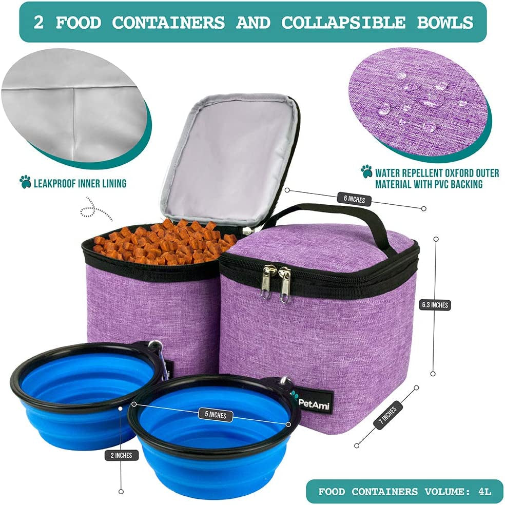 Dog Travel Backpack – Airline Approved with Bowls, Food Containers & Poop Bag Dispenser MJ's Pet Closet