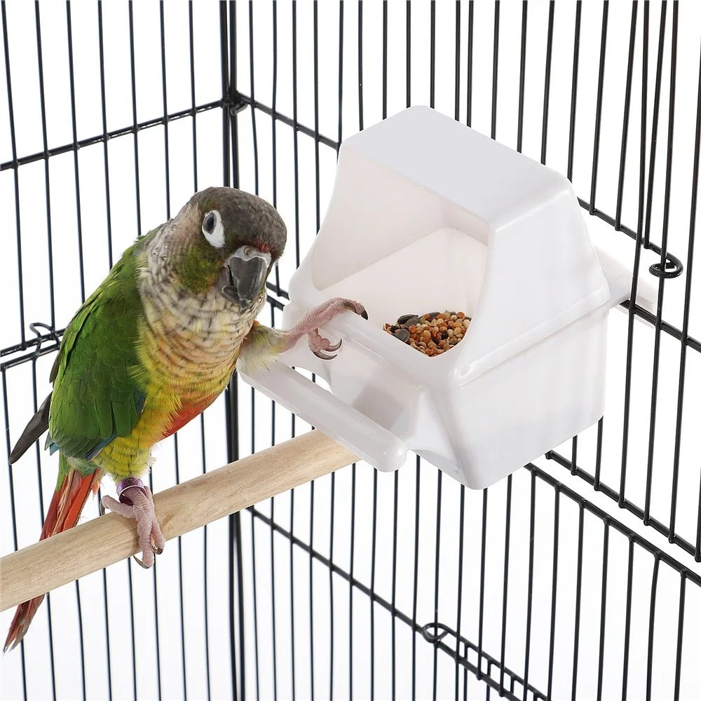 Yaheetech 41" Open Top Metal Bird Cage – Interactive Play Top, Slide-Out Tray, Feeders & Perches | Black MJ's Pet Closet