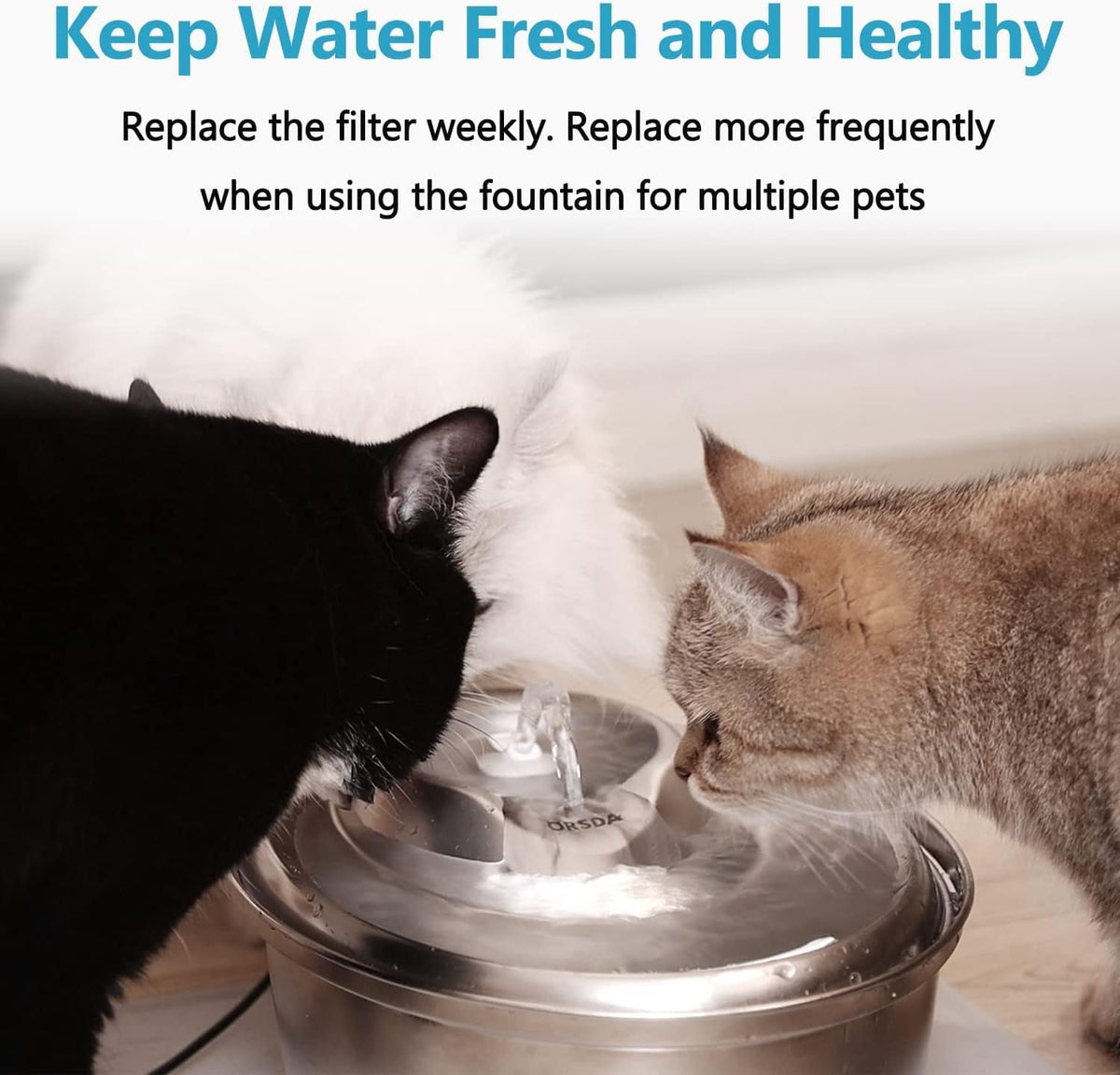 ORSDA Cat Water Fountain Replacement Filters – 6-Pack for D30 2L Pet Fountain MJ's Pet Closet