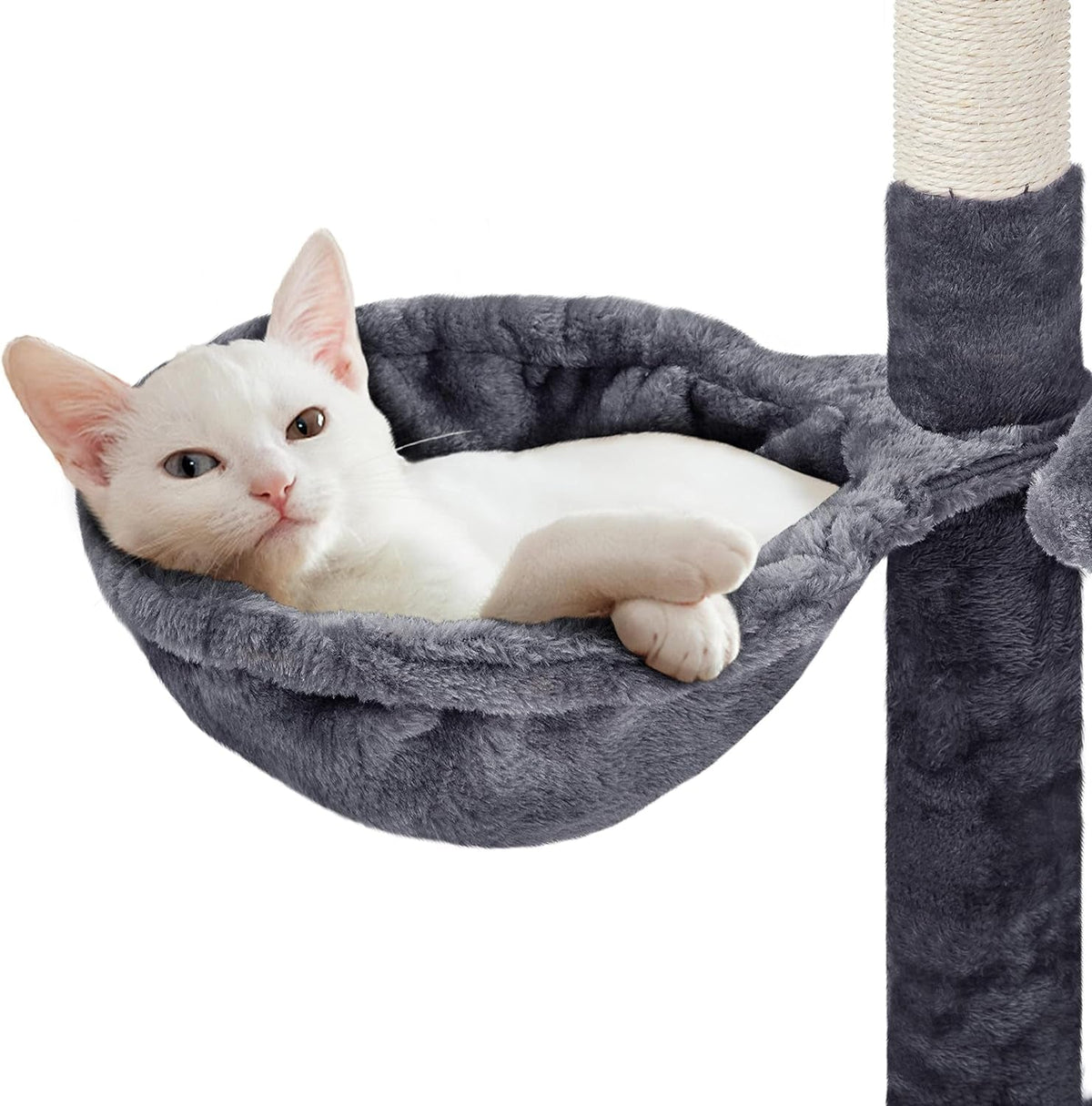 34" Multi-Level Cat Tree with Condo, Scratching Posts, Basket & Sisal Scratch Boards – Dark Gray MJ's Pet Closet