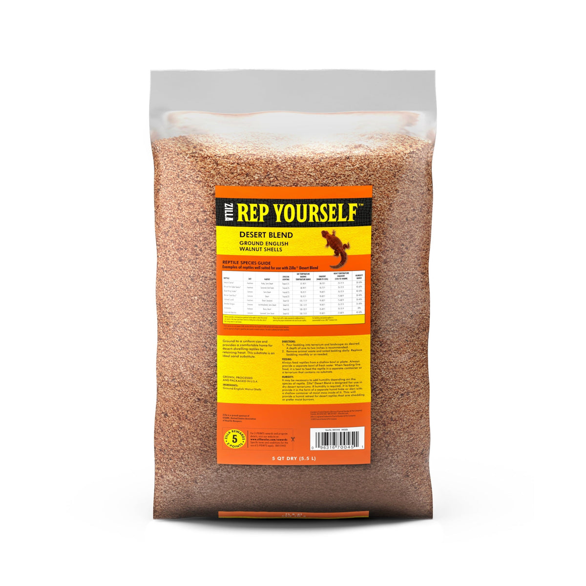 Zilla Desert Blend Ground Walnut Shell Substrate for Reptiles – 5 Quarts MJ's Pet Closet