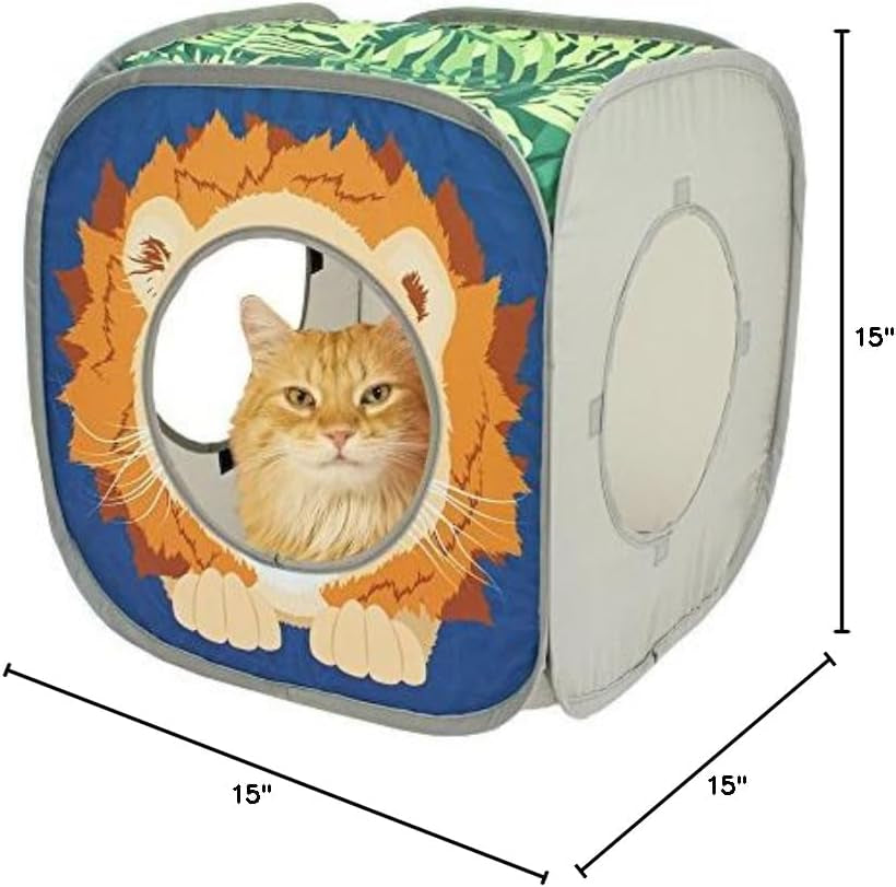 Kitty City Pop-Up Collapsible Cat Cube – Fun Play & Lounge Hideout with 3 Openings MJ's Pet Closet