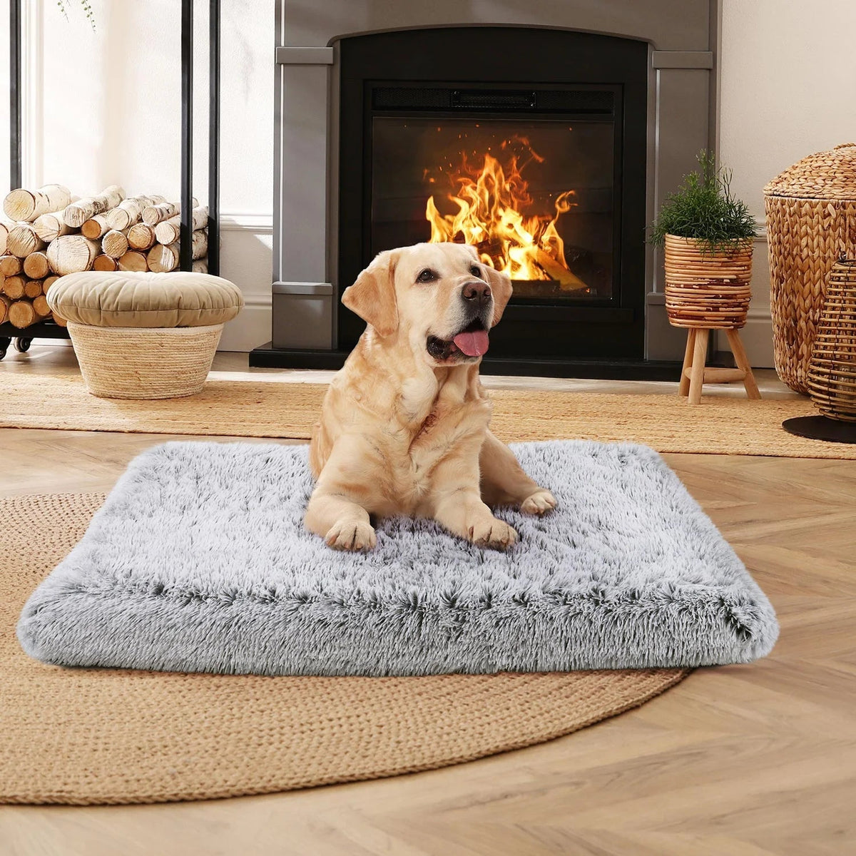 Orthopedic Dog Bed for Large Dogs – Egg Crate Memory Foam with Washable & Waterproof Cover | 36"x28" | Gray MJ's Pet Closet